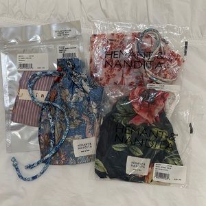 Designer Fabric Face Mask Bundle NWT